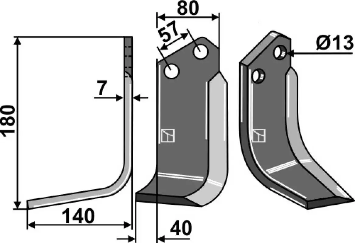 Fräsmesser 180x80mm, links